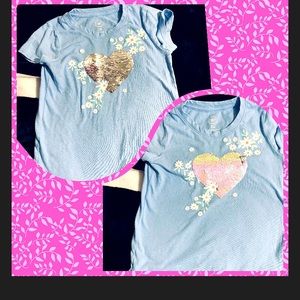 Heart reverse sequins top